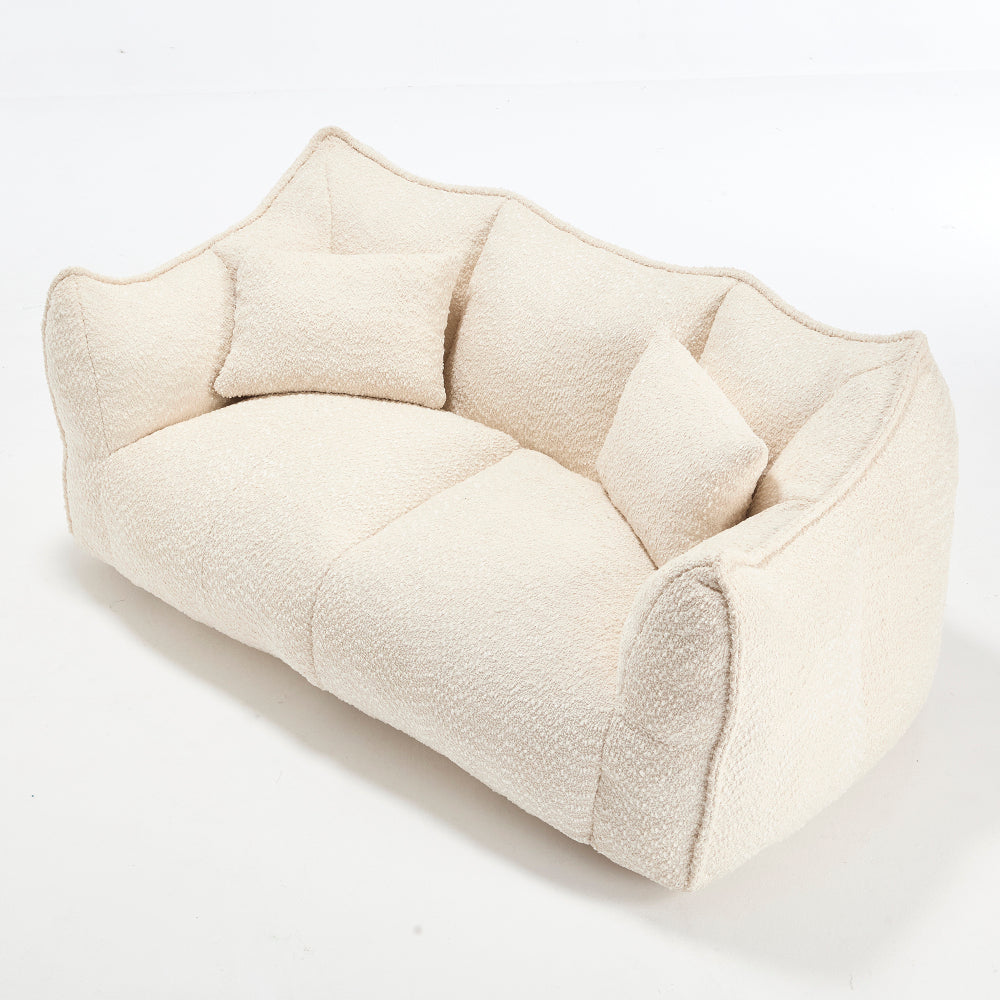 Oversized 2-Person Bean Bag Chair | Chenille Square Lounger with High-Resilience Foam, Armrests & Handle For Gaming, Reading & TV