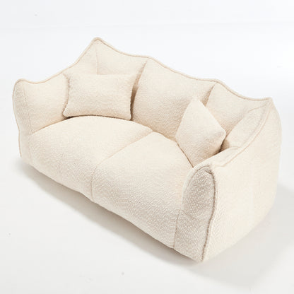 Oversized 2-Person Bean Bag Chair | Chenille Square Lounger with High-Resilience Foam, Armrests & Handle For Gaming, Reading & TV