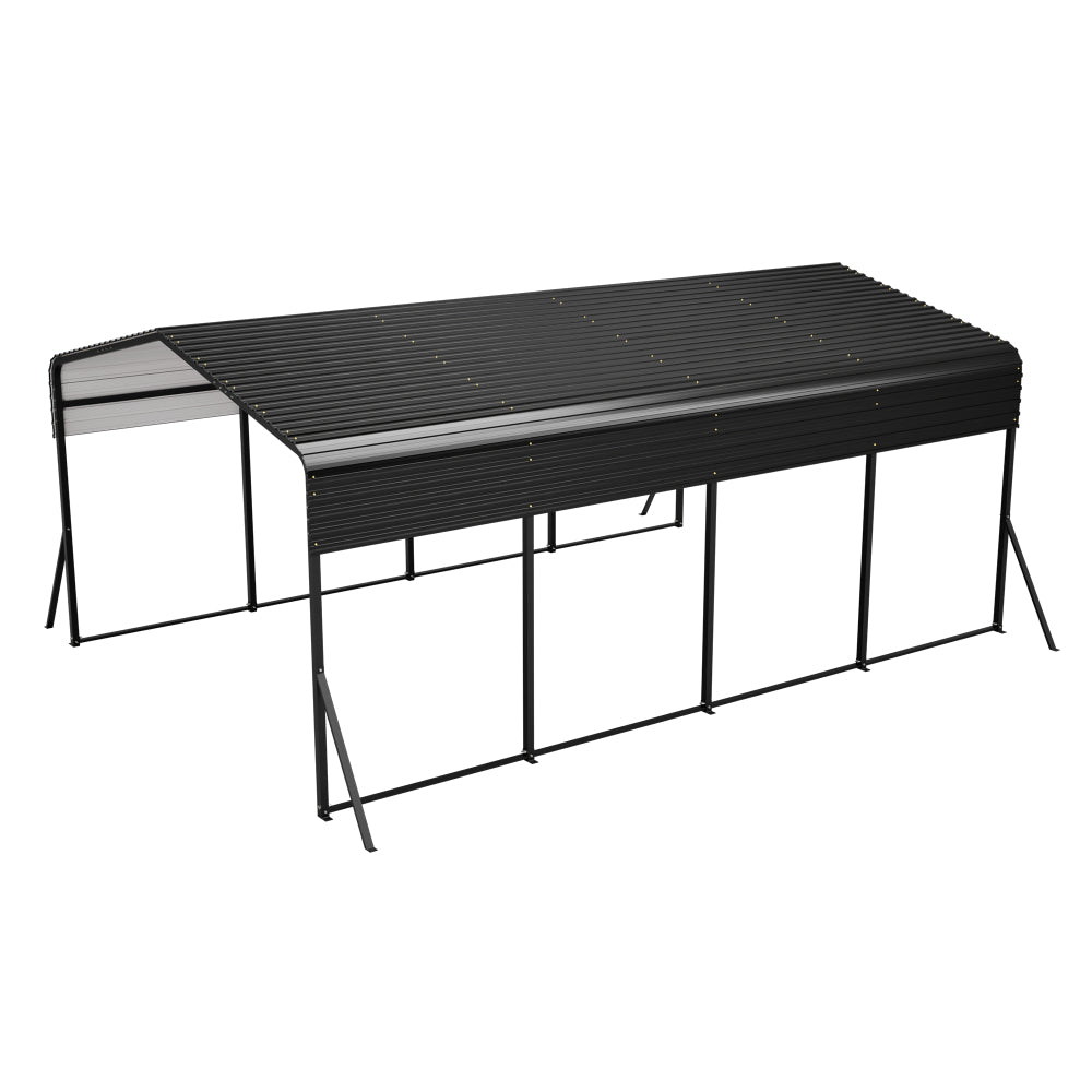 13×20 FT Metal Carport | Heavy-Duty Galvanized Steel Hardtop with Triangle Reinforced Frame & 4 Poles — All-Weather Vehicle & Outdoor Storage Shelter