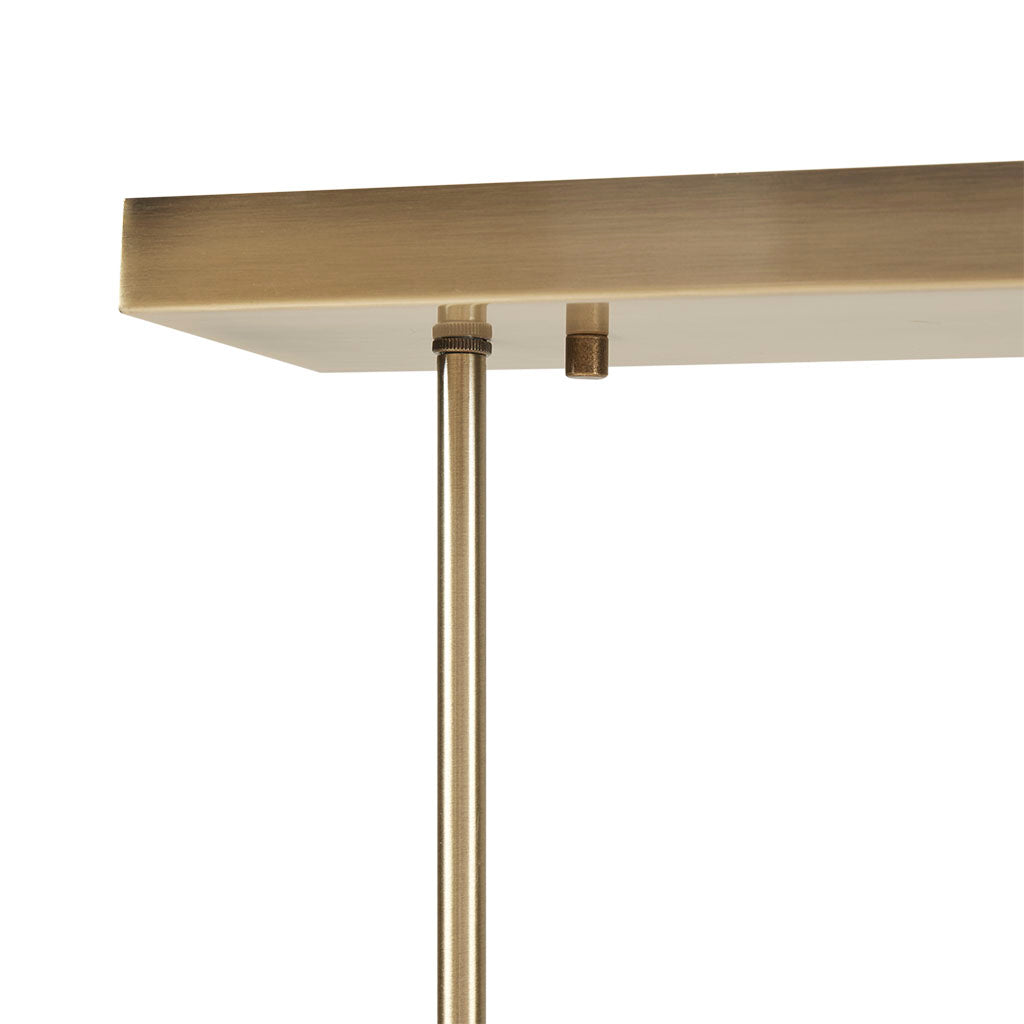 6-Light Industrial Linear Chandelier – Frosted Glass Globe & Antique Brass | Dining Room & Kitchen Island