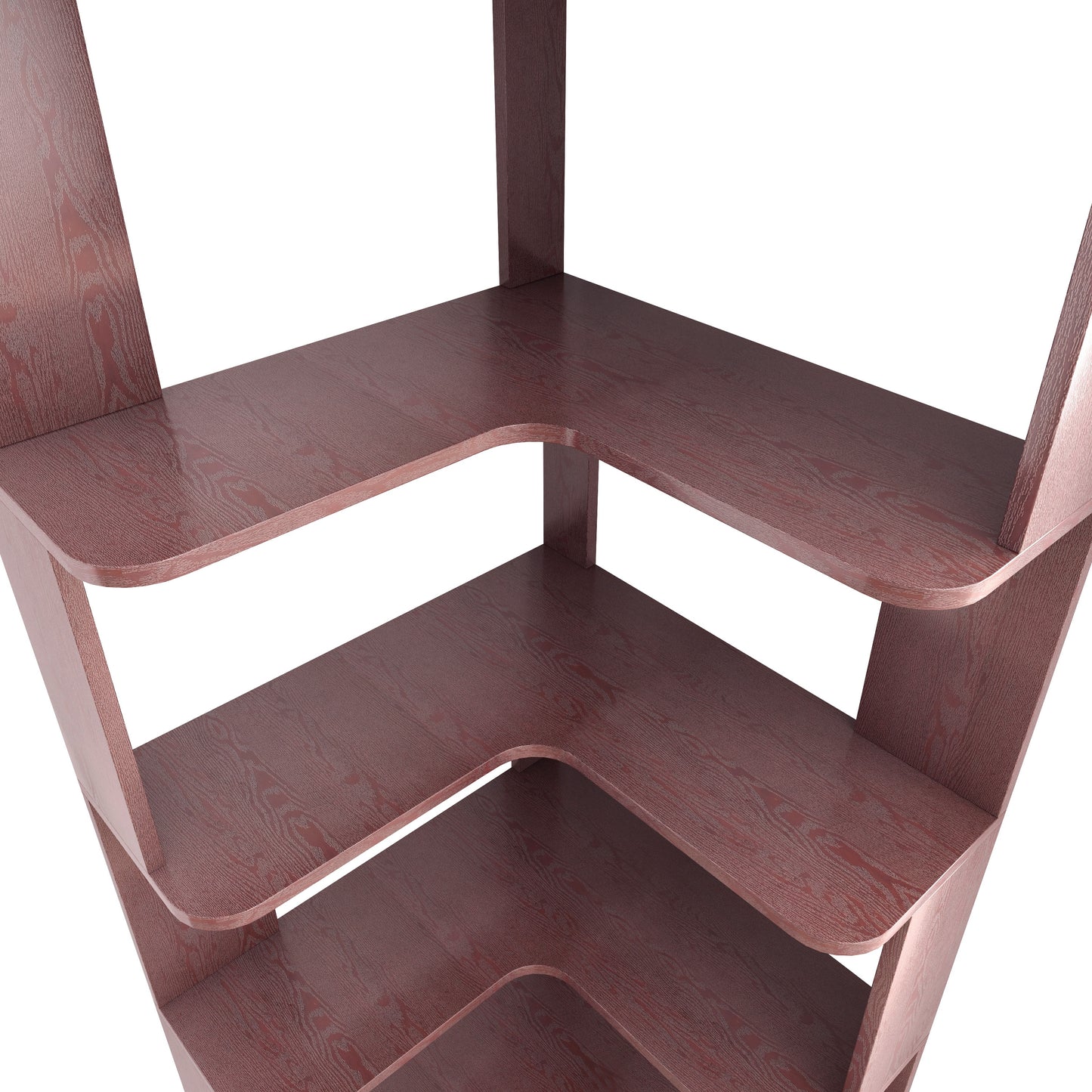6-Tier L-Shaped Corner Bookshelf | Freestanding Wood Display Shelf with Anti-Drop Panels & Anti-Tip Device — 5 Colors