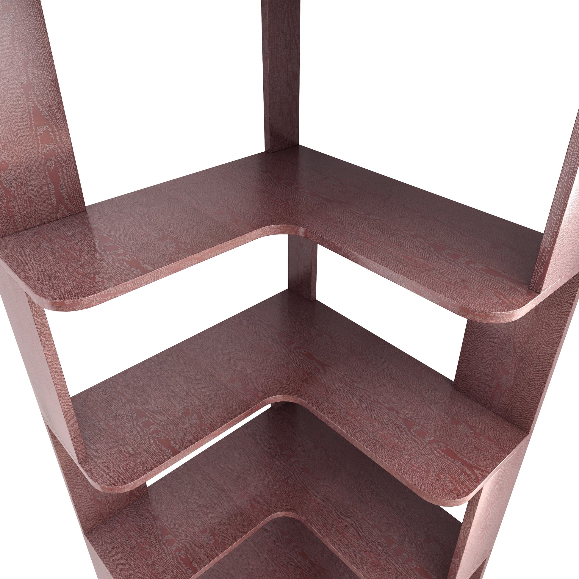 6-Tier L-Shaped Corner Bookshelf | Freestanding Wood Display Shelf with Anti-Drop Panels & Anti-Tip Device — 5 Colors