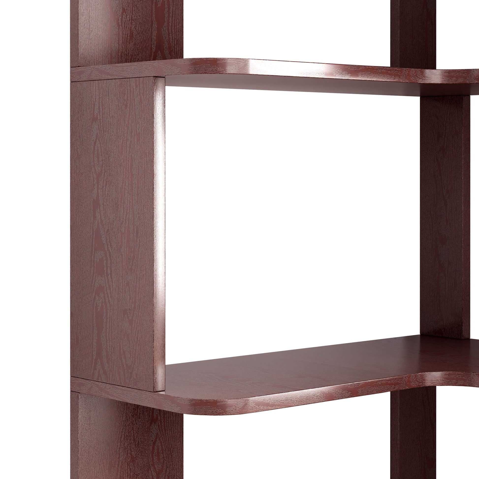 6-Tier L-Shaped Corner Bookshelf | Freestanding Wood Display Shelf with Anti-Drop Panels & Anti-Tip Device — 5 Colors