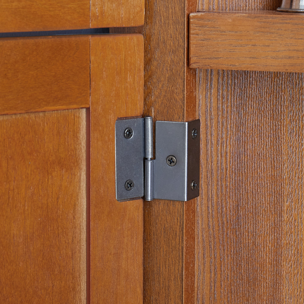 72" Corner Kitchen Pantry Cabinet | 4-Tier Tall Storage with 8 Doors & Shelves — Farmhouse Oak