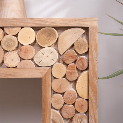Rustic Console Table with Natural Log Accents | 62" Narrow Entryway & Sofa Table Modern Farmhouse Style