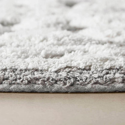 Round Medallion Tufted Cotton Bath Rug – 25", Plush, Super Absorbent, Machine Washable