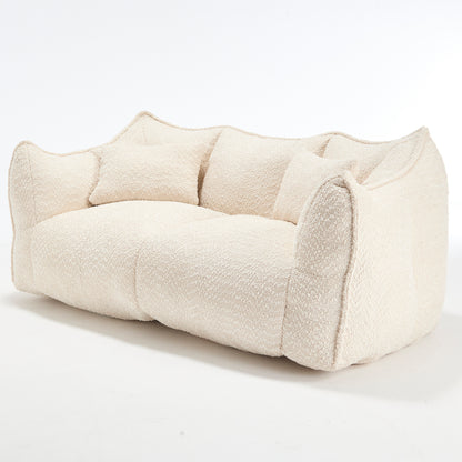 Oversized 2-Person Bean Bag Chair | Chenille Square Lounger with High-Resilience Foam, Armrests & Handle For Gaming, Reading & TV