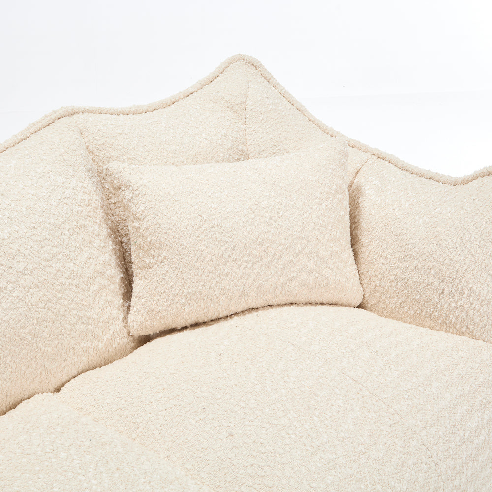 Oversized 2-Person Bean Bag Chair | Chenille Square Lounger with High-Resilience Foam, Armrests & Handle For Gaming, Reading & TV