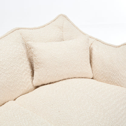 Oversized 2-Person Bean Bag Chair | Chenille Square Lounger with High-Resilience Foam, Armrests & Handle For Gaming, Reading & TV