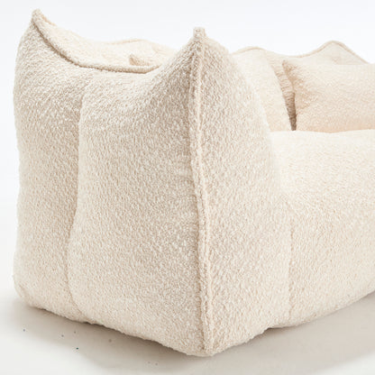 Oversized 2-Person Bean Bag Chair | Chenille Square Lounger with High-Resilience Foam, Armrests & Handle For Gaming, Reading & TV