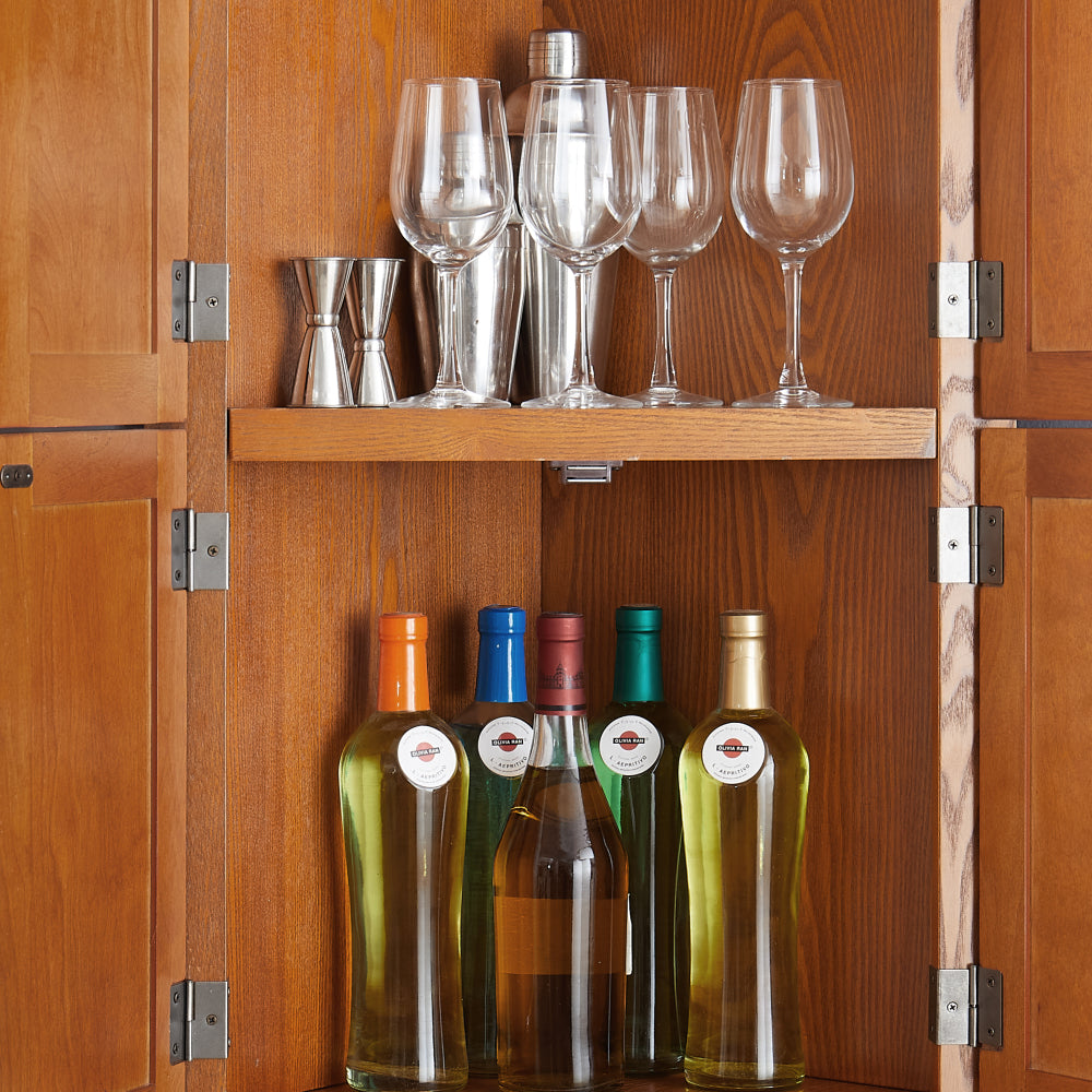 72" Corner Kitchen Pantry Cabinet | 4-Tier Tall Storage with 8 Doors & Shelves — Farmhouse Oak