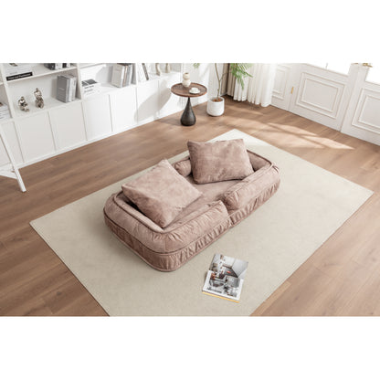 Oversized Velvet Floor Sofa Bed – 5 Adjustable Positions, Massage Pillow, 350 lb Capacity