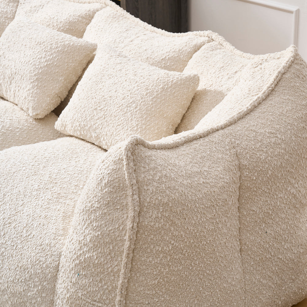 Oversized 2-Person Bean Bag Chair | Chenille Square Lounger with High-Resilience Foam, Armrests & Handle For Gaming, Reading & TV