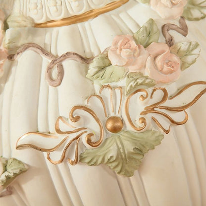 28.35" European Angel Cupid Floor Vase | Baroque Resin Decorative Vase with Gold Trim & Cherub Handles — Luxury Home Decor