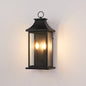 22.2" Dusk-to-Dawn Outdoor Wall Lantern | 2-Light Large Black Exterior Sconce with Glass — Waterproof Porch, Garage & House Light 1-2 Pack