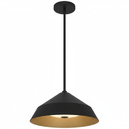14" LED Black Pendant Light | 5CCT Selectable 2700K-5000K, Dimmable, Etched Glass Diffuser