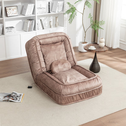 Oversized Velvet Floor Sofa Bed – 5 Adjustable Positions, Massage Pillow, 350 lb Capacity