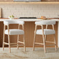 26" Counter Height Bar Stools with Back | Set of 2 Padded Kitchen Island & Dining Stools — Modern Minimalist Style White
