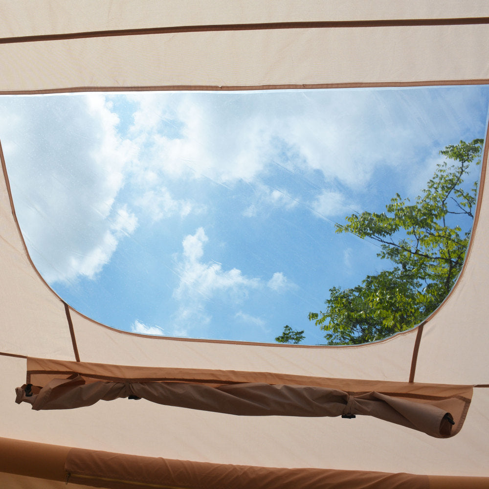 Inflatable Camping Tent for 4–6 People | 4-Season Waterproof Air Tent with Clear Skylight, Mesh Windows & Dual Pump — 420D Oxford