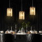 Crystal Pendant Lights Set of 3 | Luxury Waterfall Bead Design, Gold Finish Chandelier for Kitchen Island