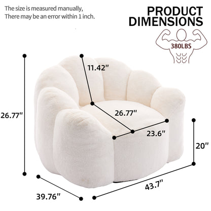 Lotus Bean Bag Sofa Chair | No-Assembly Memory Foam Lounger with Pull Ring & Anti-Fouling Fabric — 6 Colors