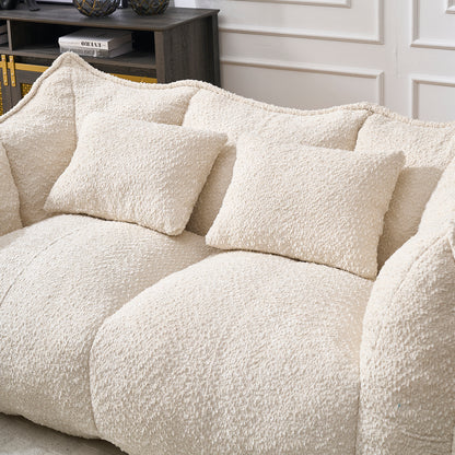 Oversized 2-Person Bean Bag Chair | Chenille Square Lounger with High-Resilience Foam, Armrests & Handle For Gaming, Reading & TV