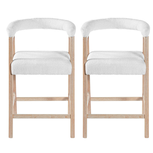 26" Counter Height Bar Stools with Back | Set of 2 Padded Kitchen Island & Dining Stools — Modern Minimalist Style