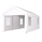 10×20 FT Portable Carport Garage | Heavy-Duty Galvanized Steel Frame with 2 Roll-Up Doors & 4 Ventilated Windows — White / Grey White