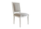 Regent Dining Chair | Louis XVI Carved Frame, Antique White & Oatmeal Linen, Classic Elegance