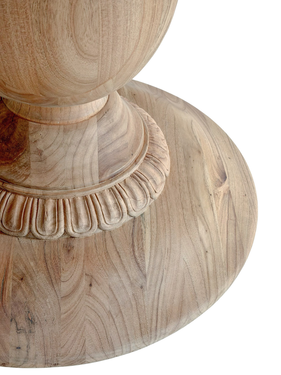 Charlotte Pedestal Dining Table | 48" Round Solid Wood, Natural Light Oak, Seats 4