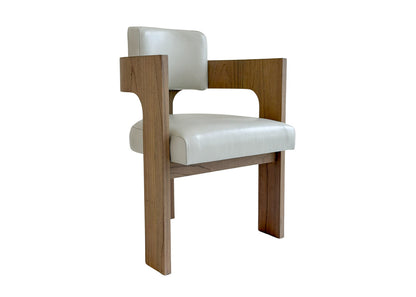 Selene Dining Chair | Sculptural Three-Legged Wood Frame, Light Gray Ash, Modern Architectural Design