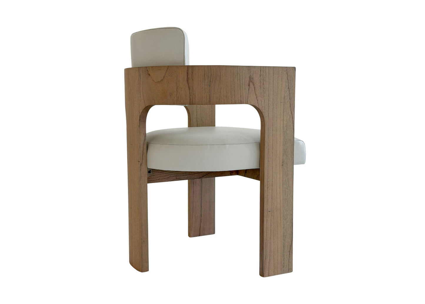 Selene Dining Chair | Sculptural Three-Legged Wood Frame, Light Gray Ash, Modern Architectural Design