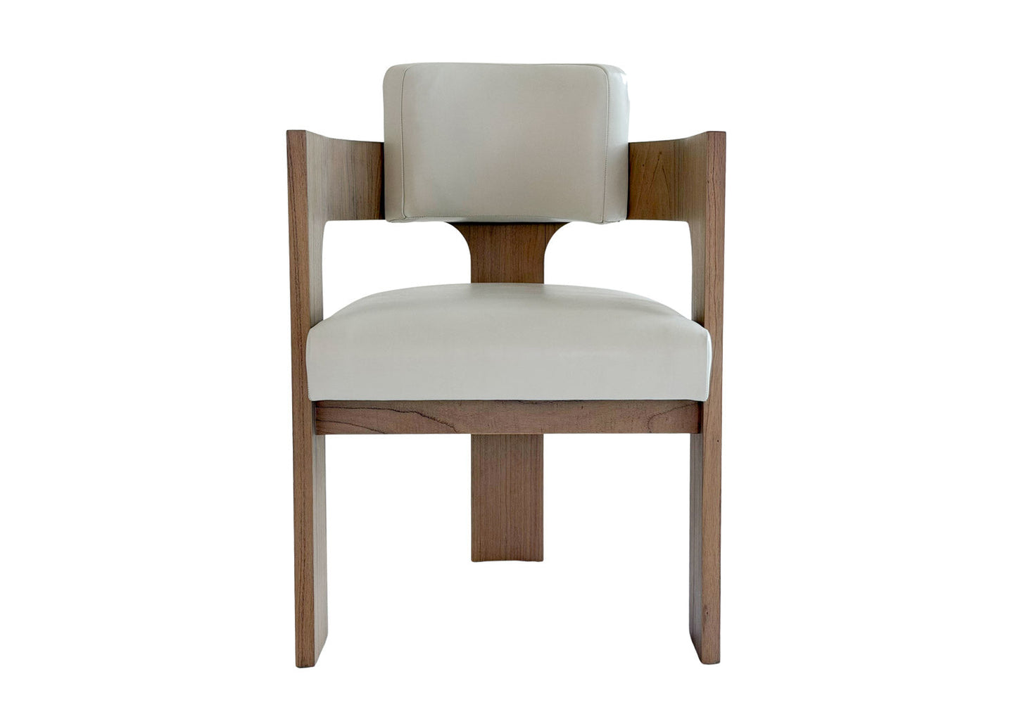 Selene Dining Chair | Sculptural Three-Legged Wood Frame, Light Gray Ash, Modern Architectural Design