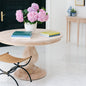 Charlotte Pedestal Dining Table | 48" Round Solid Wood, Natural Light Oak, Seats 4