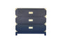Carlyle Campaign Dresser | 3-Drawer Navy Blue, Brass Hardware, Soft-Close Glides