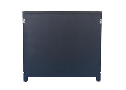 Carlyle Campaign Dresser | 3-Drawer Navy Blue, Brass Hardware, Soft-Close Glides