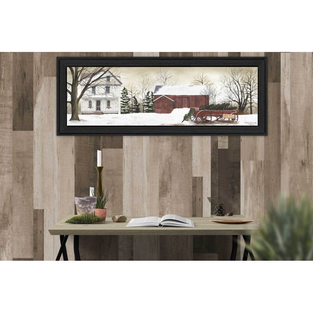 "Christmas Trees for Sale" Framed Wall Art by Billy Jacobs | Farmhouse Holiday Print — Ready to Hang, Living Room & Bedroom Decor