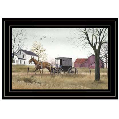 "Goin' to Market" Framed Wall Art by Billy Jacobs | Farmhouse Country Print — Black Frame, Ready to Hang