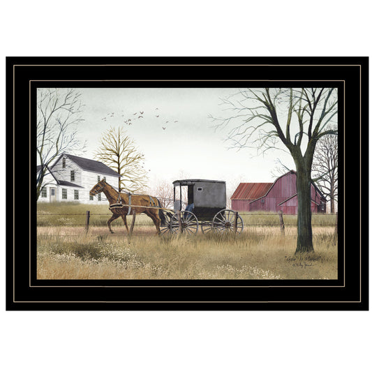 "Goin' to Market" Framed Wall Art by Billy Jacobs | Farmhouse Country Print — Black Frame, Ready to Hang