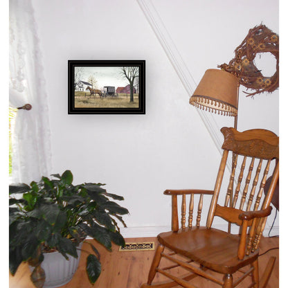 "Goin' to Market" Framed Wall Art by Billy Jacobs | Farmhouse Country Print — Black Frame, Ready to Hang