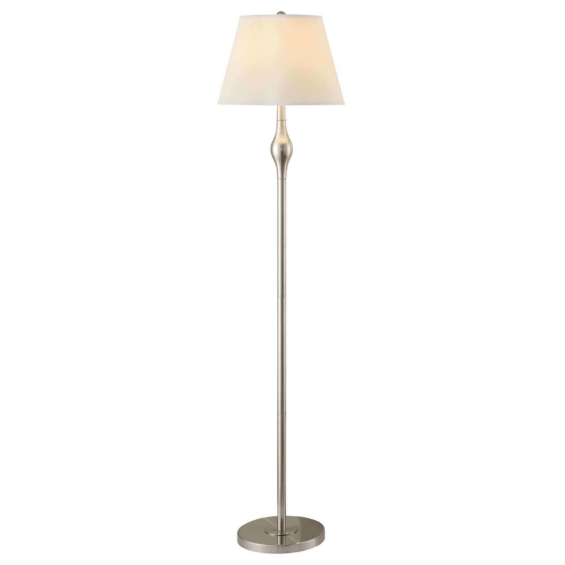 3-Piece Lamp Set – Brushed Nickel & Beige Faux Silk Empire Shades | Floor Lamp + 2 Table Lamps