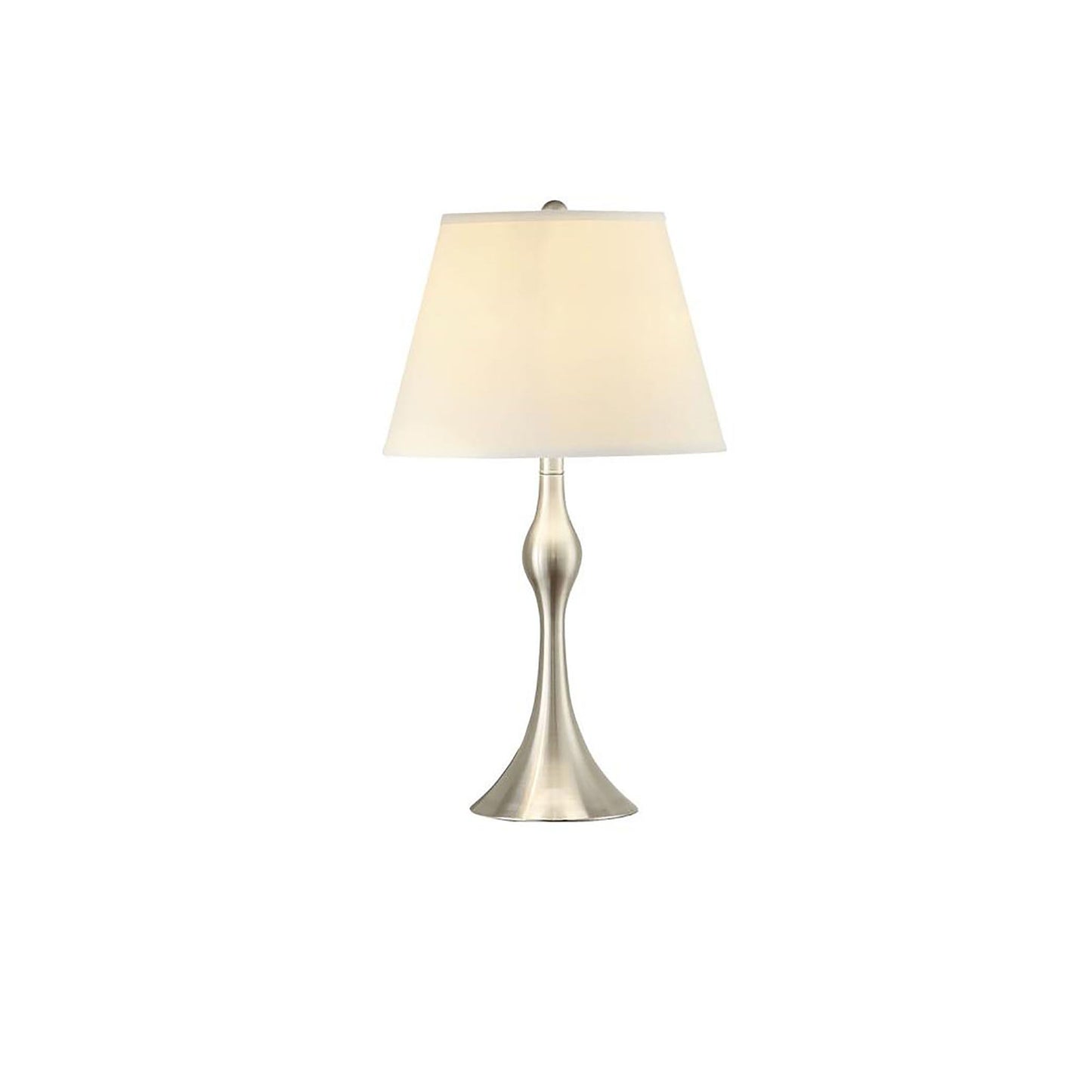 3-Piece Lamp Set – Brushed Nickel & Beige Faux Silk Empire Shades | Floor Lamp + 2 Table Lamps