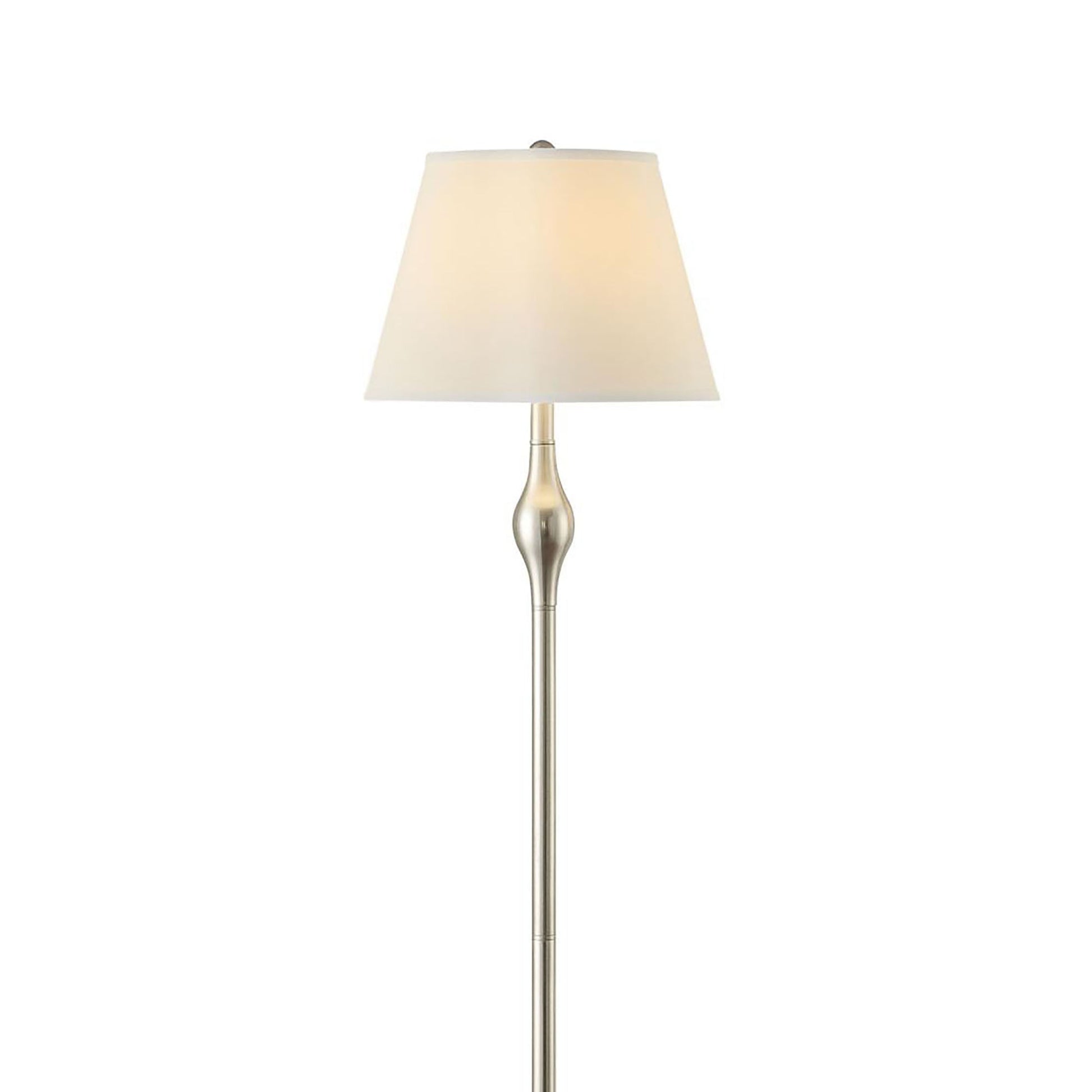 3-Piece Lamp Set – Brushed Nickel & Beige Faux Silk Empire Shades | Floor Lamp + 2 Table Lamps