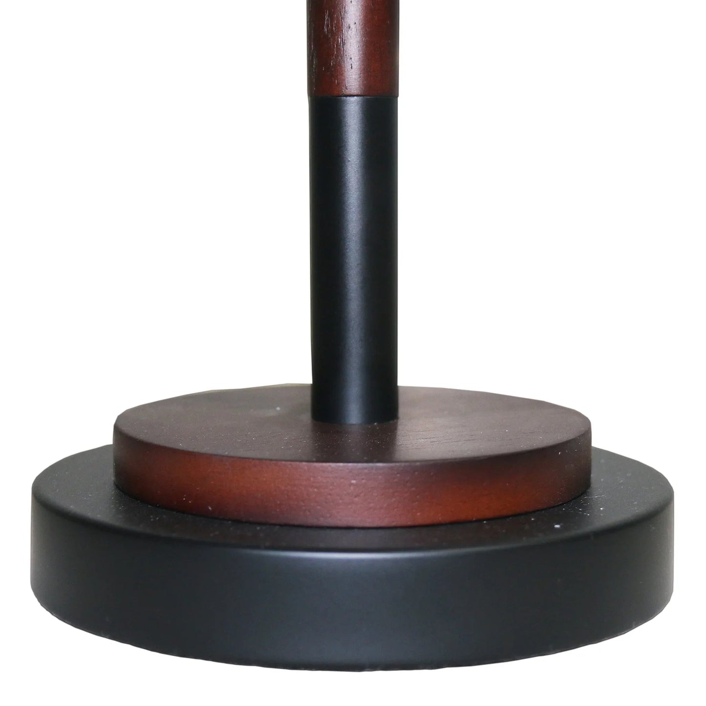 Umbrella Table Lamp – Black Metal Shade, Walnut Rubber Wood Base & E26 Socket | Modern Bedside & Desk Lamp
