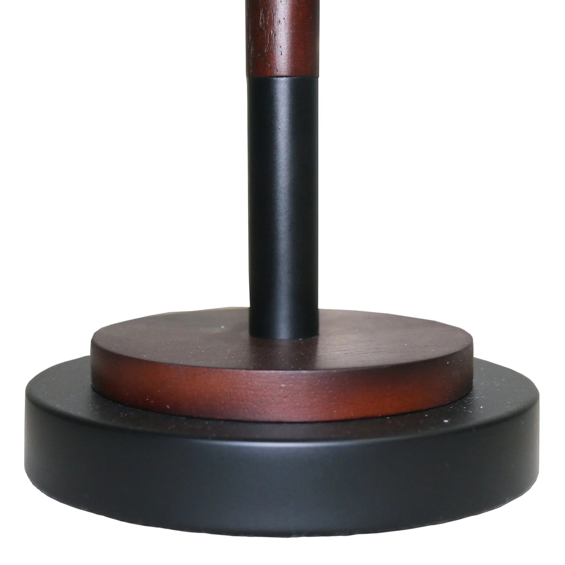 Umbrella Table Lamp – Black Metal Shade, Walnut Rubber Wood Base & E26 Socket | Modern Bedside & Desk Lamp