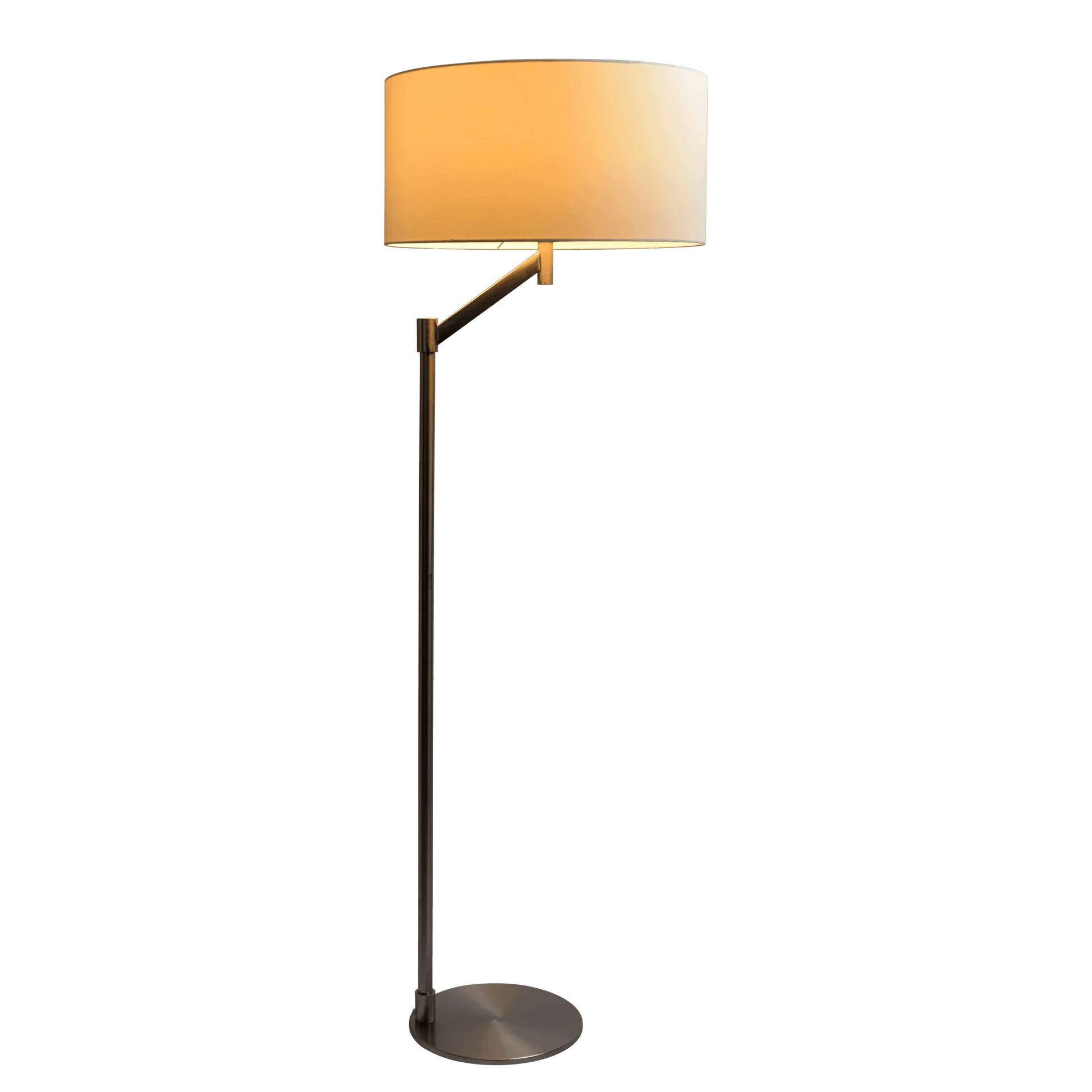 Floor Lamp – Brushed Nickel Finish, White Linen Shade & Rotary Switch | Modern Living Room & Bedroom