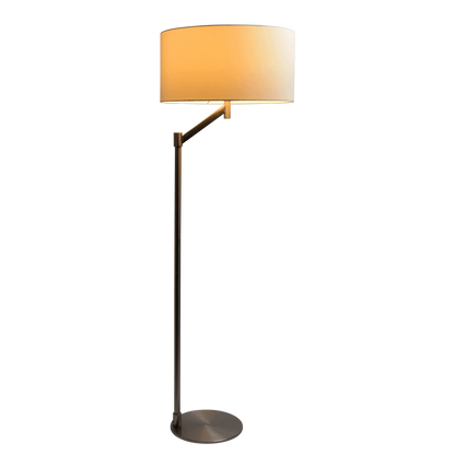 Floor Lamp – Brushed Nickel Finish, White Linen Shade & Rotary Switch | Modern Living Room & Bedroom