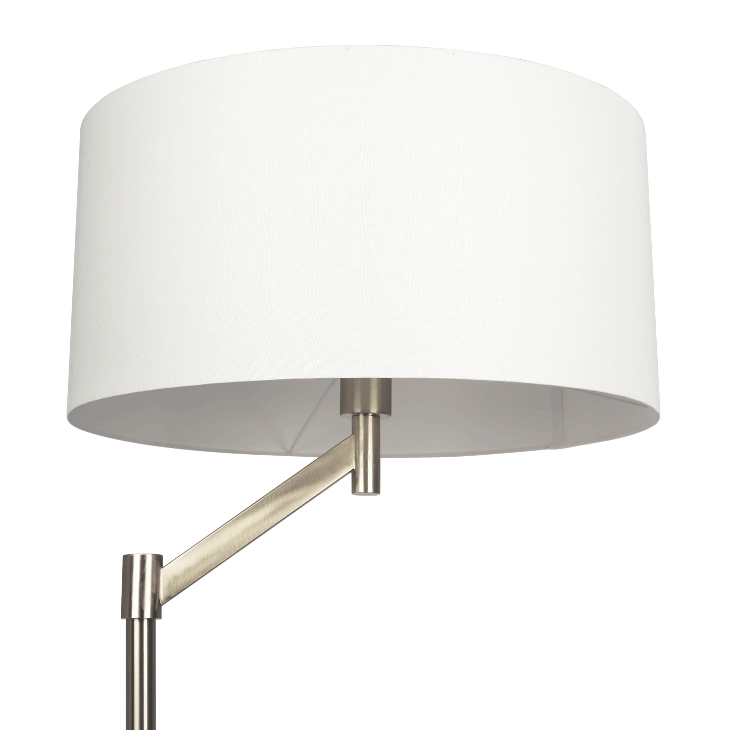 Floor Lamp – Brushed Nickel Finish, White Linen Shade & Rotary Switch | Modern Living Room & Bedroom