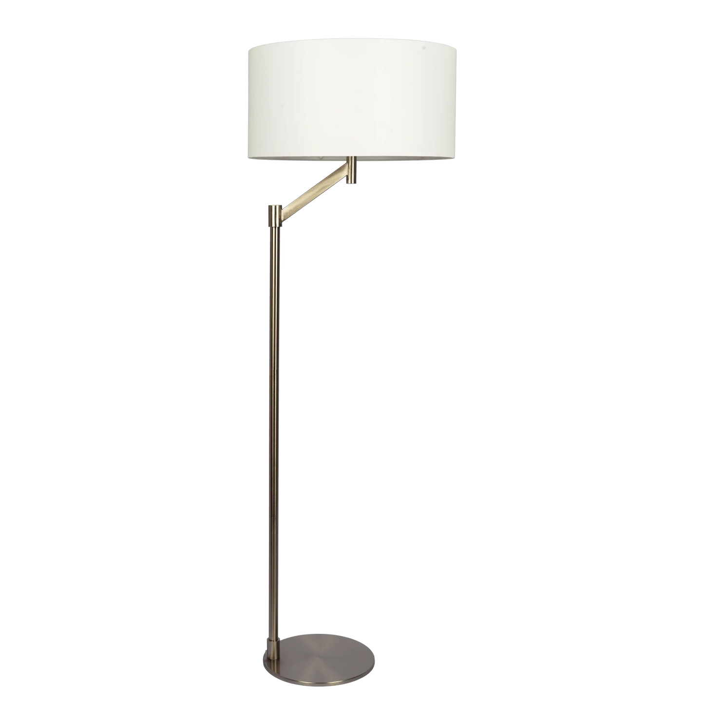 Floor Lamp – Brushed Nickel Finish, White Linen Shade & Rotary Switch | Modern Living Room & Bedroom