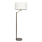 Floor Lamp – Brushed Nickel Finish, White Linen Shade & Rotary Switch | Modern Living Room & Bedroom